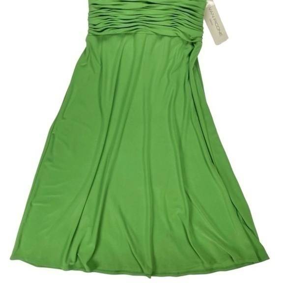 Evan Picone Babydoll Criss-Cross Bust Formal Dress Sz 8 Green‎ Party Stretch NWT - Picture 9 of 15
